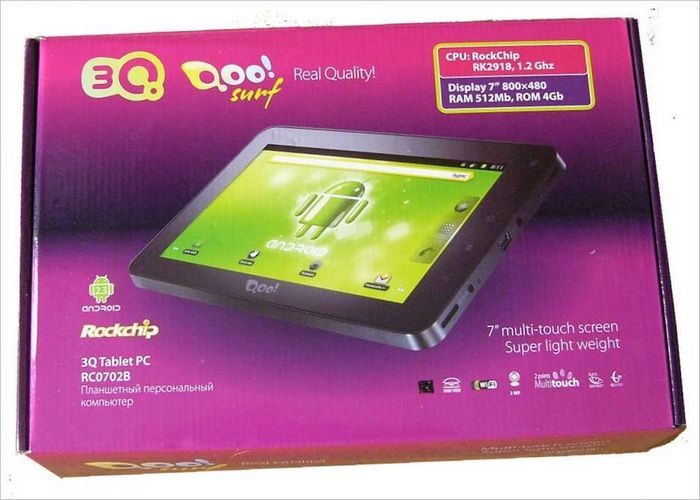 3Q Surf Tablet PC RC0702B 512MB RAM 4GB eMMC